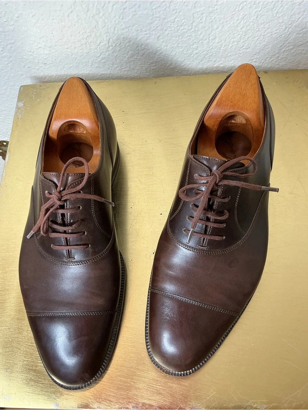 John Lobb- Men's Dark Brown Leather Derby Shoes - Classic Dress Style